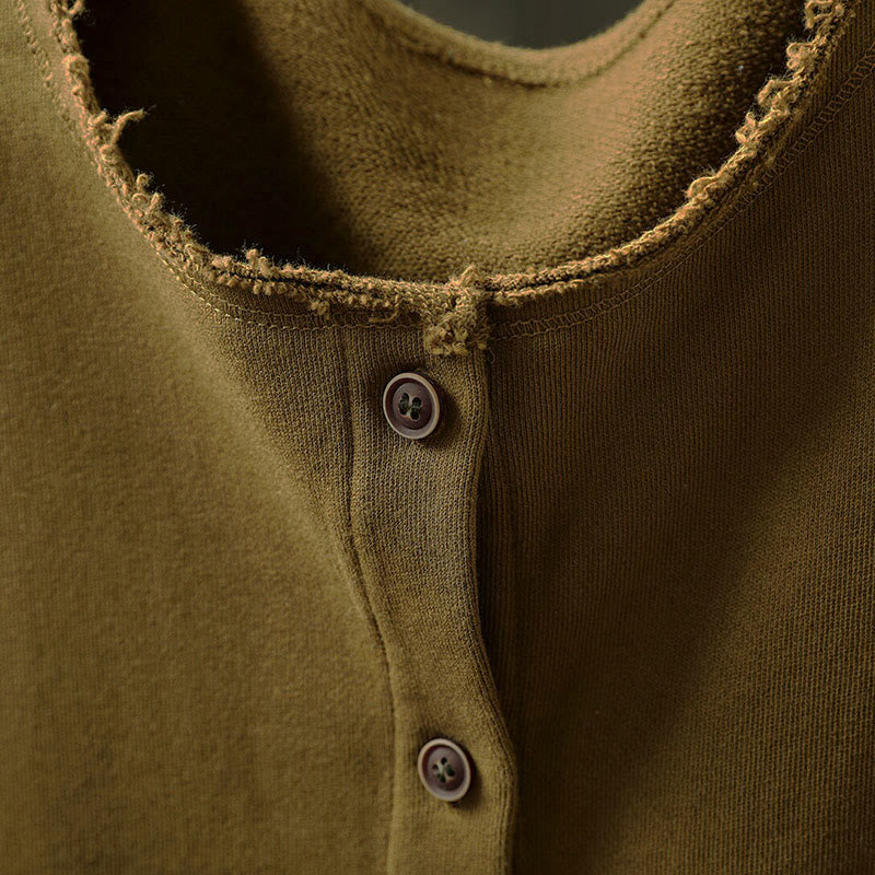 Chemise en coton à manches longues et col rond, motif Buddha Stones - image 12