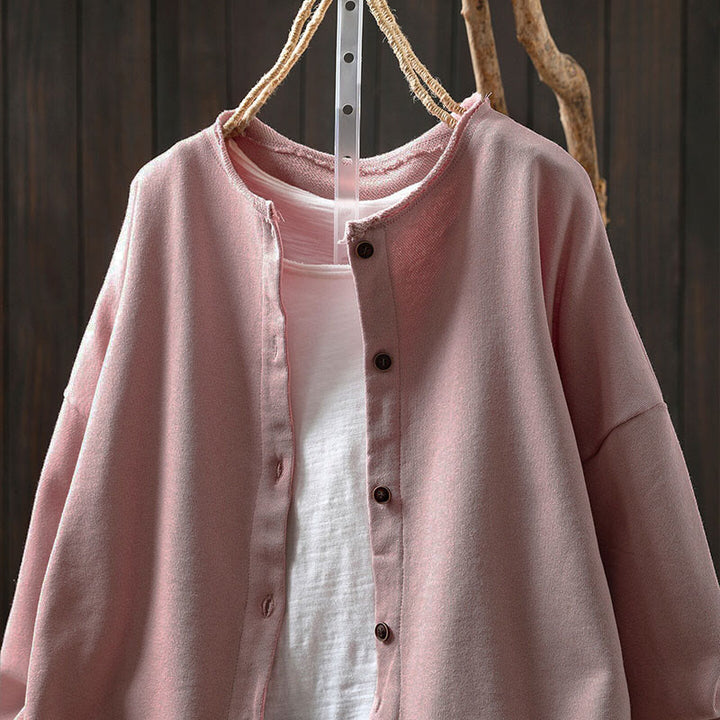 Chemise en coton à manches longues et col rond, motif Buddha Stones - image 2