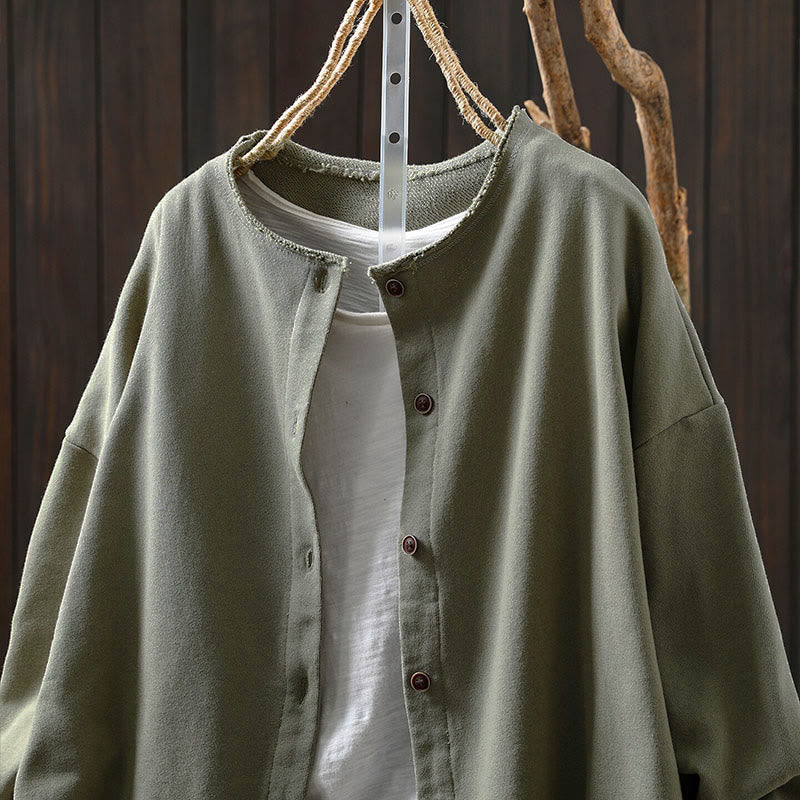 Chemise en coton à manches longues et col rond, motif Buddha Stones - image 23