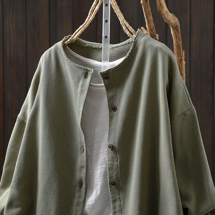 Chemise en coton à manches longues et col rond, motif Buddha Stones - image 23