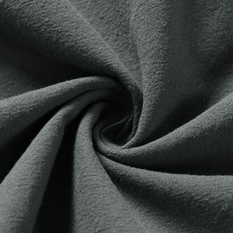 Kimono homme à manches trois-quarts en coton et lin uni à lacets Buddha Stones - image 8