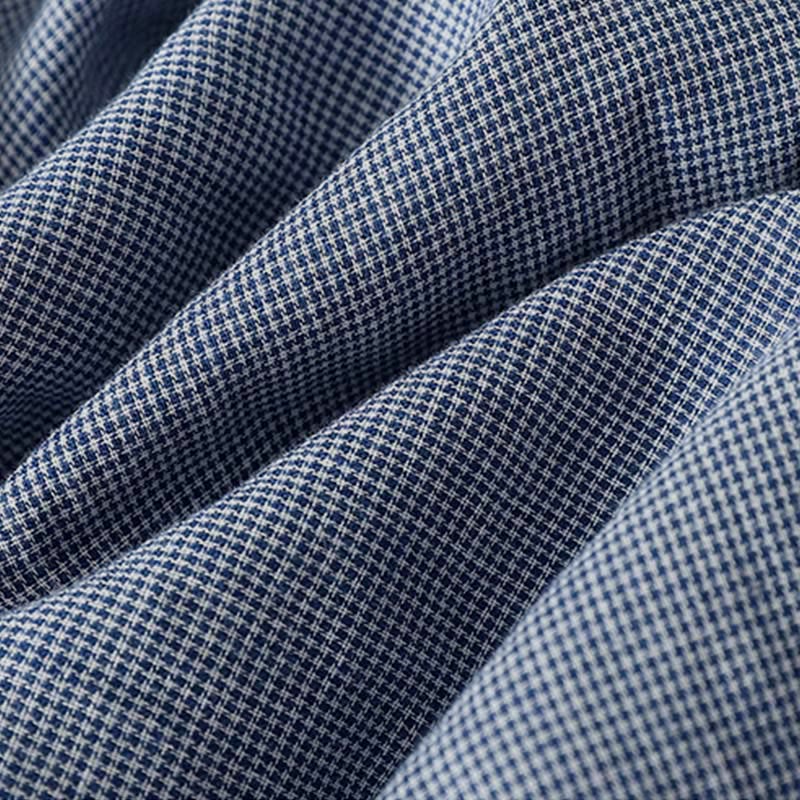 Chemise à manches longues pour femme, rayures bleues, col montant, boutons, motif Buddha Stones, style automne - image 9