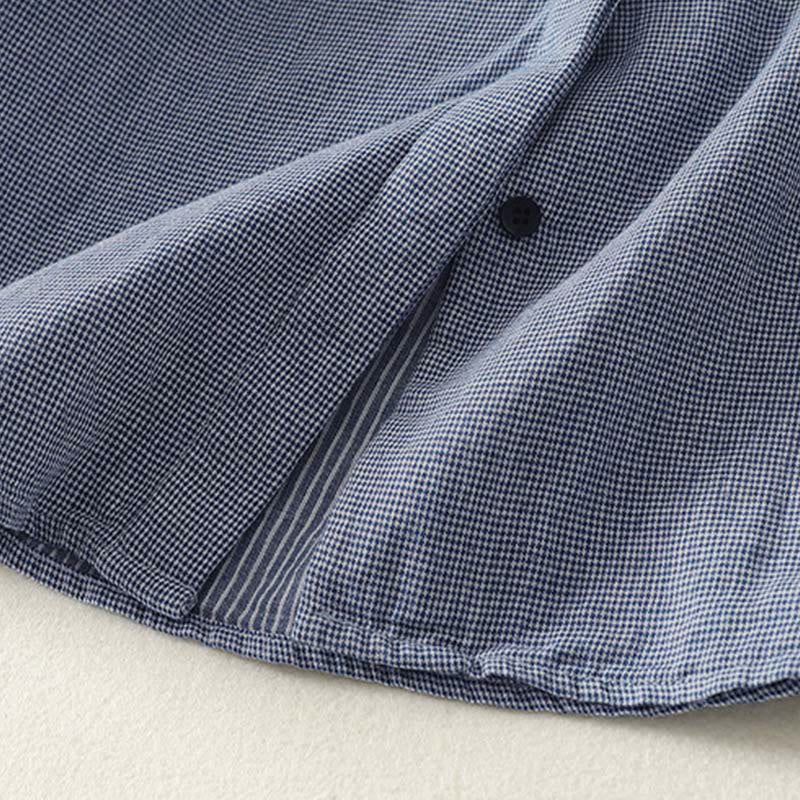 Chemise à manches longues pour femme, rayures bleues, col montant, boutons, motif Buddha Stones, style automne - image 6