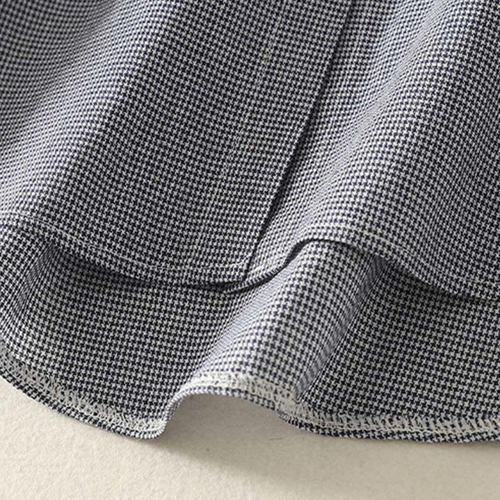 Chemise à manches longues pour femme, motif chat et Buddha Stones, broderie à carreaux, col montant et boutons. - image 2