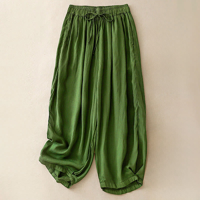 Pantalon Capri court harem en coton à taille élastique et poches, motif Buddha Stones , été - Vert d'eau - US8-10，UK/AU12-14，EU40-42 (2XL) - image 27
