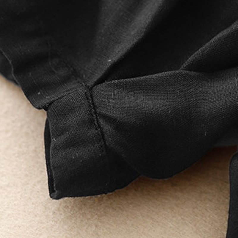 Pantalon Capri court harem en coton à taille élastique et poches, motif Buddha Stones , été - image 16