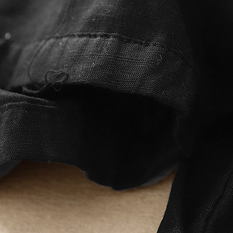 Pantalon Capri court harem en coton à taille élastique et poches, motif Buddha Stones , été - image 17