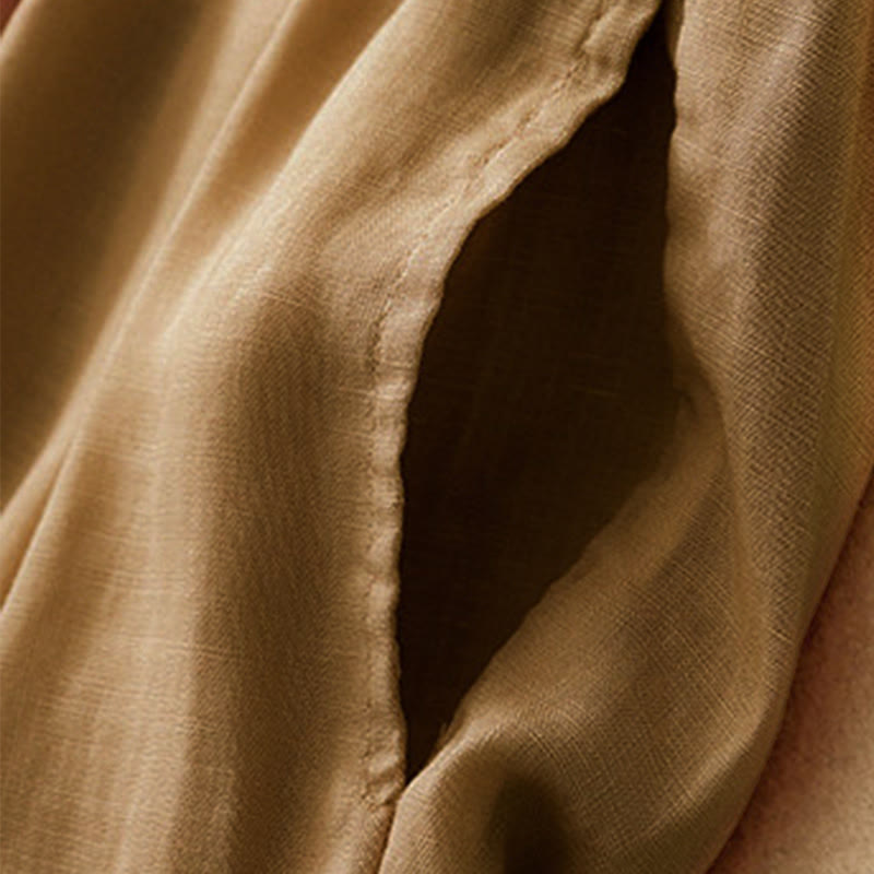 Pantalon Capri court harem en coton à taille élastique et poches, motif Buddha Stones , été - image 26