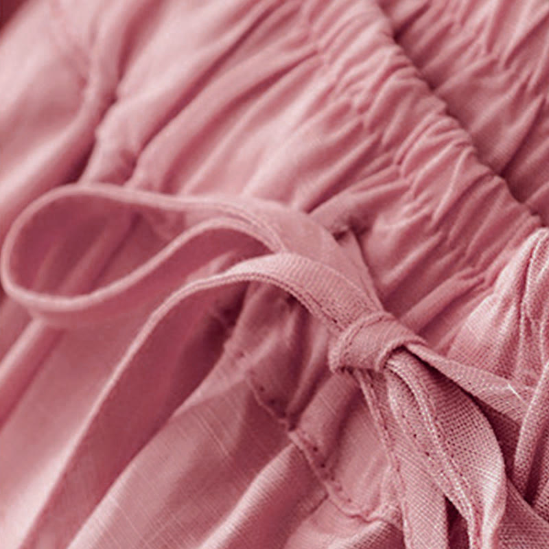 Pantalon Capri court harem en coton à taille élastique et poches, motif Buddha Stones , été - image 20