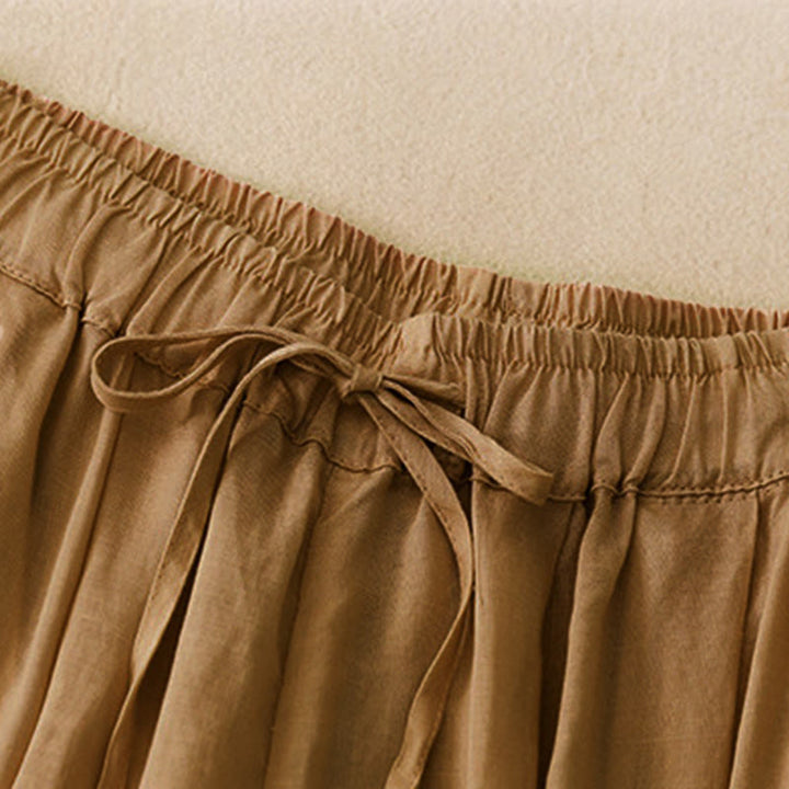 Pantalon Capri court harem en coton à taille élastique et poches, motif Buddha Stones , été - image 23