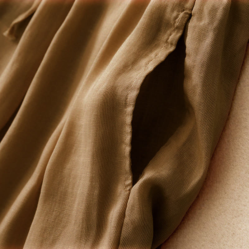 Pantalon Capri court harem en coton à taille élastique et poches, motif Buddha Stones , été - image 25