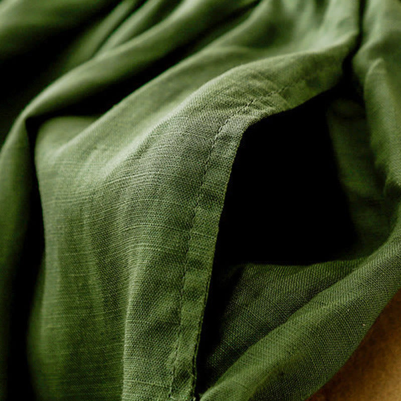 Pantalon Capri court harem en coton à taille élastique et poches, motif Buddha Stones , été - image 29