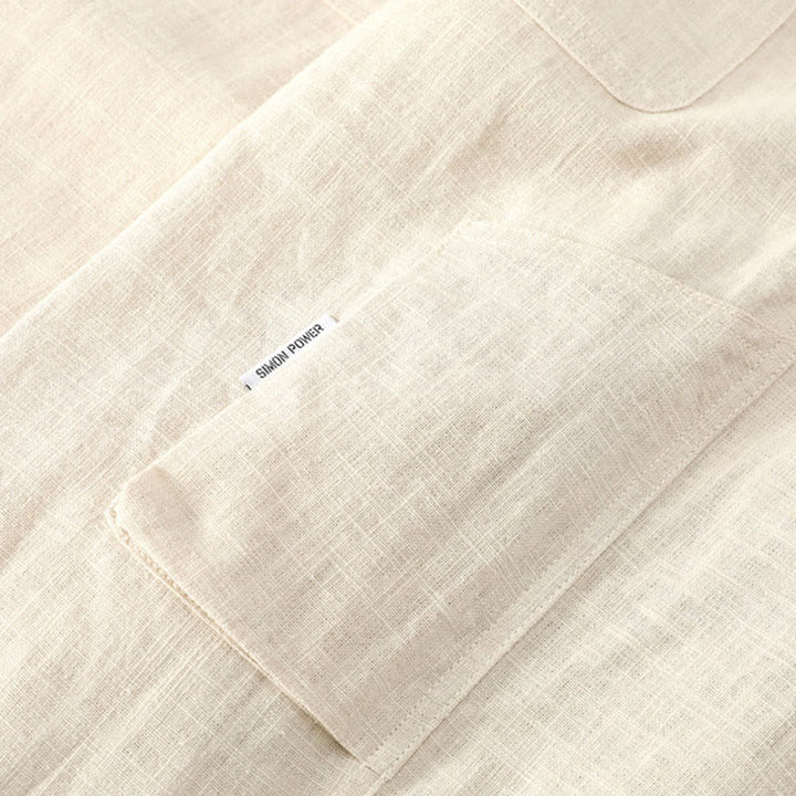 Pantalon d'été pour homme en ramie, lin et coton, longueur cheville, ourlets élastiques, coupe fuselée et poches, avec Buddha Stones - image 6