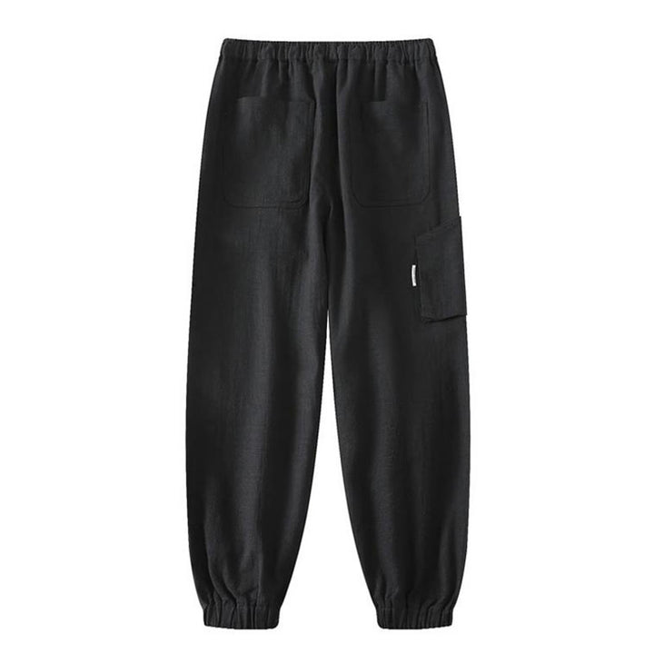 Pantalon d'été pour homme en ramie, lin et coton, longueur cheville, ourlets élastiques, coupe fuselée et poches, avec Buddha Stones - image 14