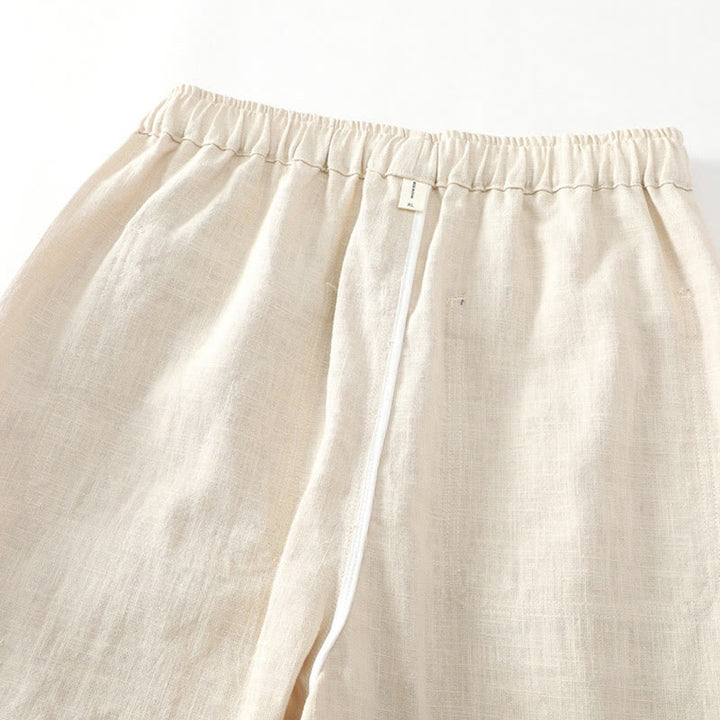 Pantalon d'été pour homme en ramie, lin et coton, longueur cheville, ourlets élastiques, coupe fuselée et poches, avec Buddha Stones - image 8