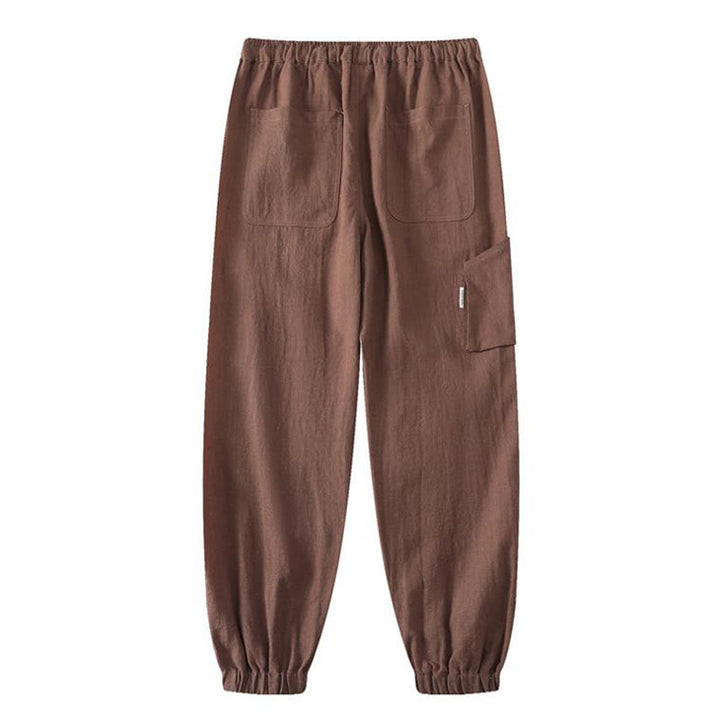 Pantalon d'été pour homme en ramie, lin et coton, longueur cheville, ourlets élastiques, coupe fuselée et poches, avec Buddha Stones - image 16
