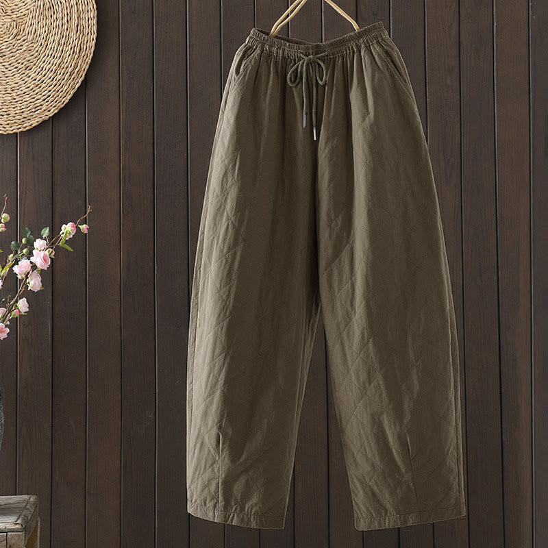 Pantalon épais pour femme en coton et polyester à motif losanges de Buddha Stones, avec poches - Pérou - US8-10，UK/AU12-14，EU40-42 (2XL) - image 17