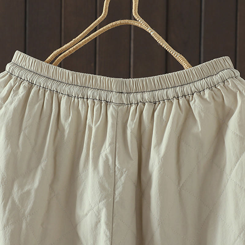 Pantalon épais pour femme en coton et polyester à motif losanges de Buddha Stones, avec poches - image 8