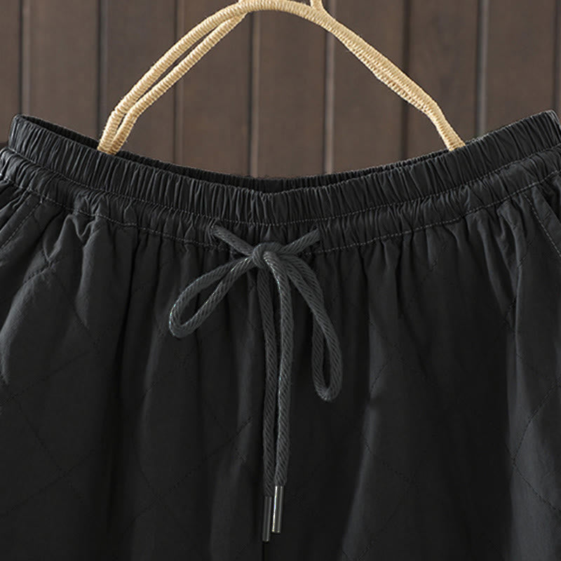 Pantalon épais pour femme en coton et polyester à motif losanges de Buddha Stones, avec poches - image 13