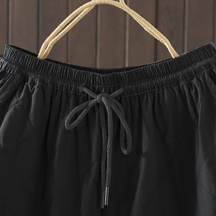 Pantalon épais pour femme en coton et polyester à motif losanges de Buddha Stones, avec poches - image 13