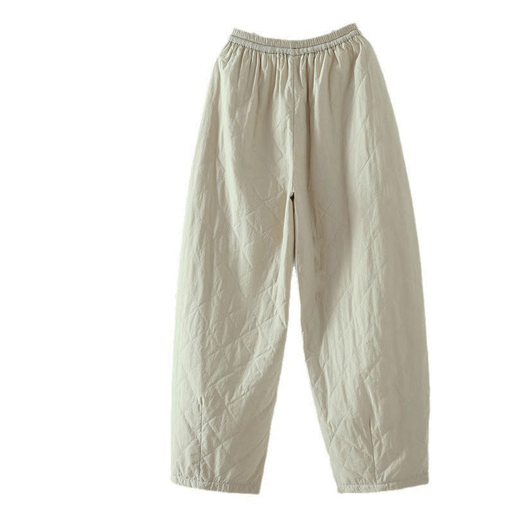 Pantalon épais pour femme en coton et polyester à motif losanges de Buddha Stones, avec poches - image 3