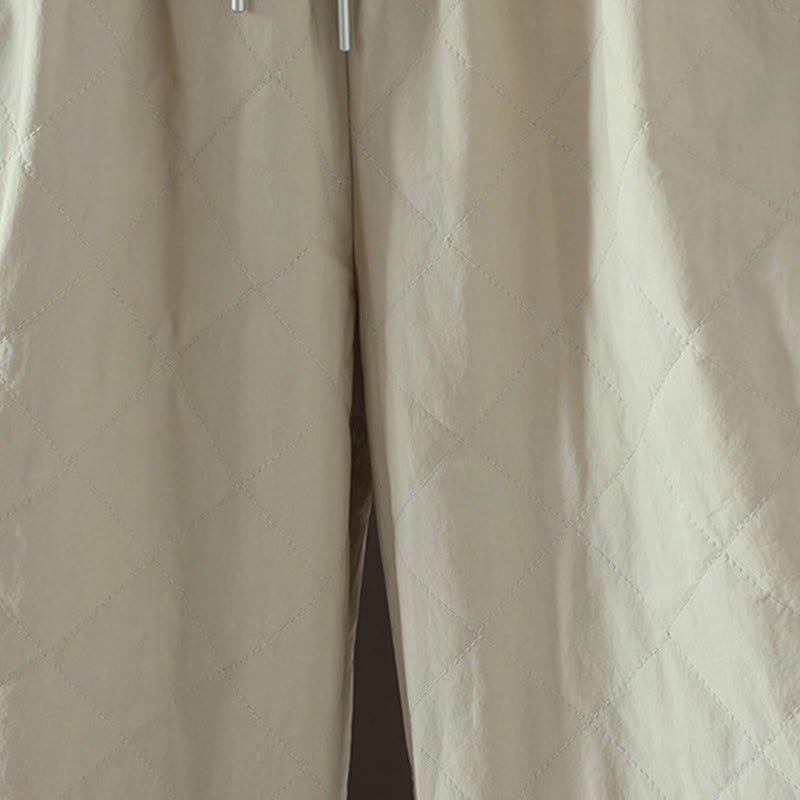 Pantalon épais pour femme en coton et polyester à motif losanges de Buddha Stones, avec poches - image 7