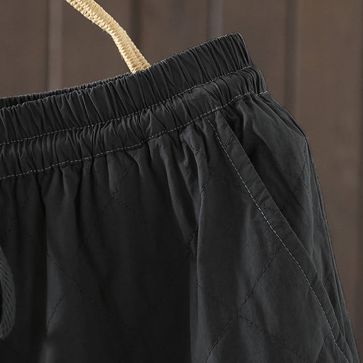 Pantalon épais pour femme en coton et polyester à motif losanges de Buddha Stones, avec poches - image 14