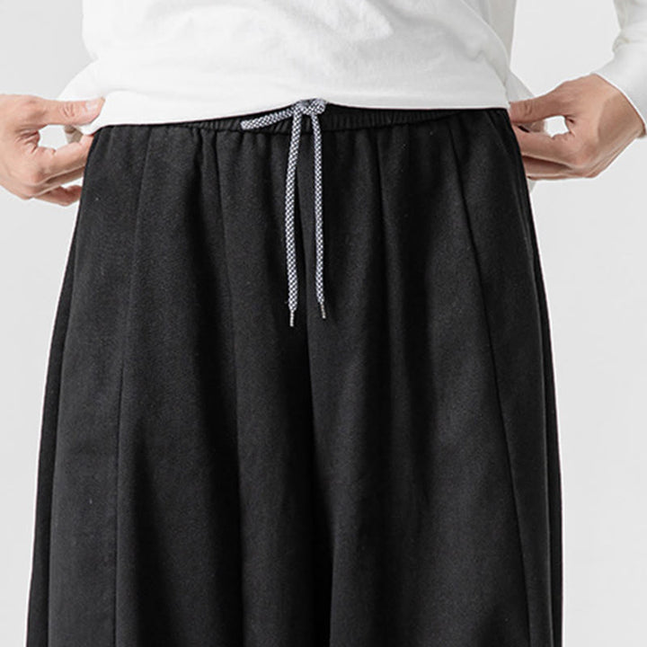 Pantalon harem homme en coton uni couleur automne Buddha Stones, taille élastique, avec poches - image 47