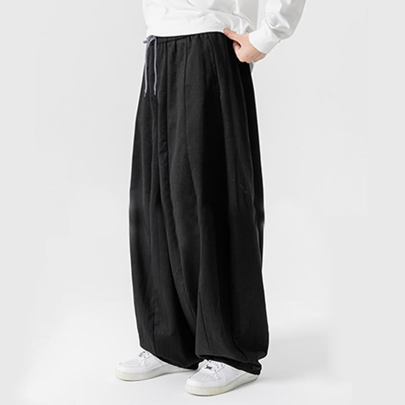 Pantalon harem homme en coton uni couleur automne Buddha Stones, taille élastique, avec poches - image 44