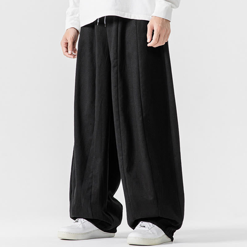 Pantalon harem homme en coton uni couleur automne Buddha Stones, taille élastique, avec poches - image 45