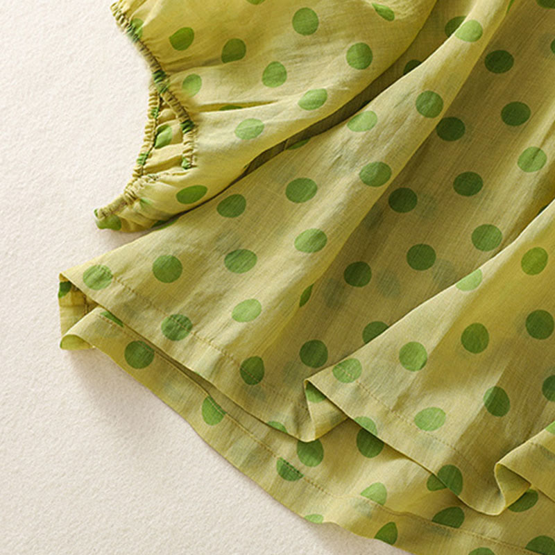 Chemise à manches longues en polyester à pois et col rond, motif Buddha Stones  - image 13