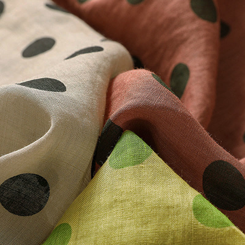 Chemise à manches longues en polyester à pois et col rond, motif Buddha Stones  - image 25