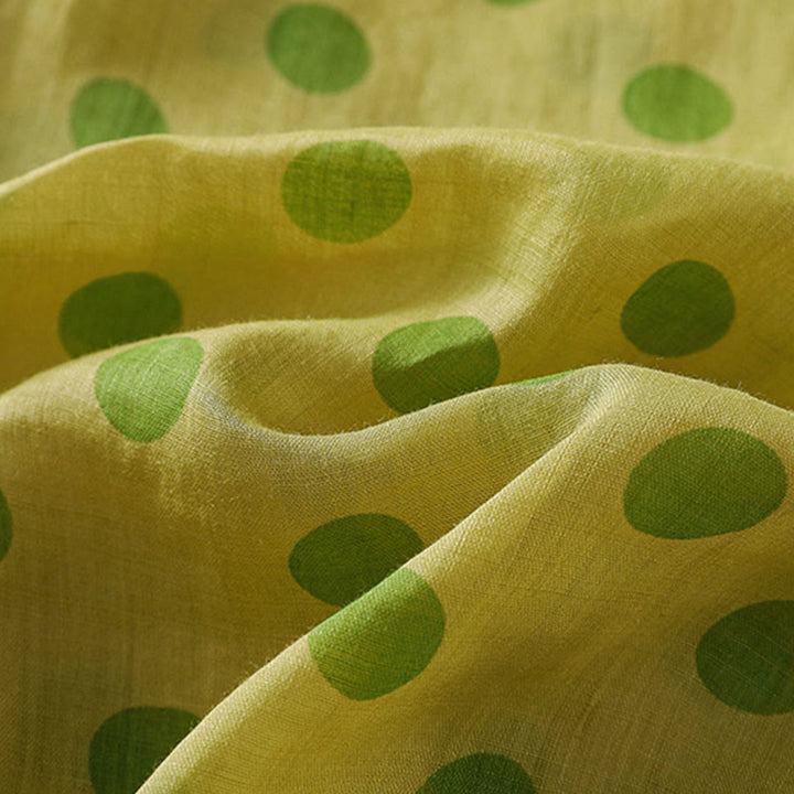 Chemise à manches longues en polyester à pois et col rond, motif Buddha Stones  - image 10