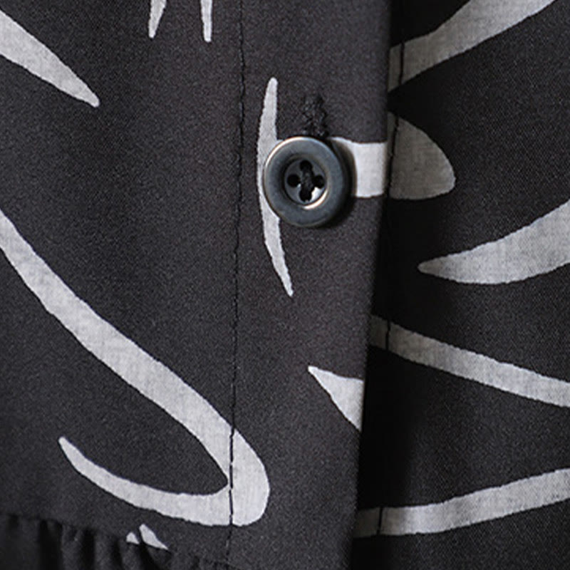 Chemise à manches longues pour femme en coton et polyester, motif rayures, col montant, motif rayures , Buddha Stones, printemps/automne  - image 19