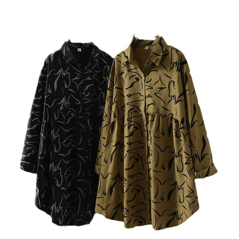 Chemise à manches longues pour femme en coton et polyester, motif rayures, col montant, motif rayures , Buddha Stones, printemps/automne  - image 23