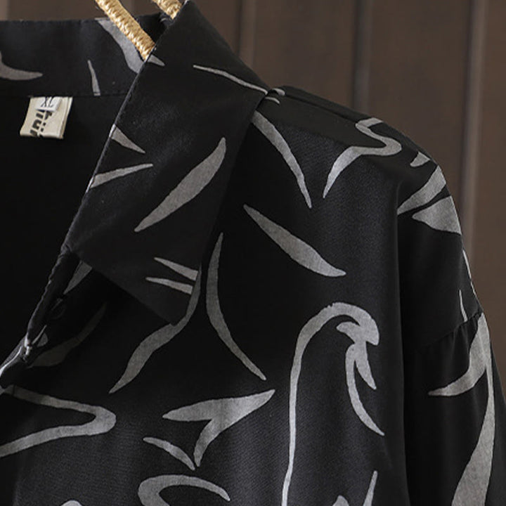 Chemise à manches longues pour femme en coton et polyester, motif rayures, col montant, motif rayures , Buddha Stones, printemps/automne  - image 18