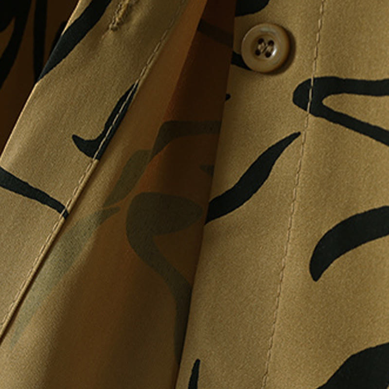 Chemise à manches longues pour femme en coton et polyester, motif rayures, col montant, motif rayures , Buddha Stones, printemps/automne  - image 13