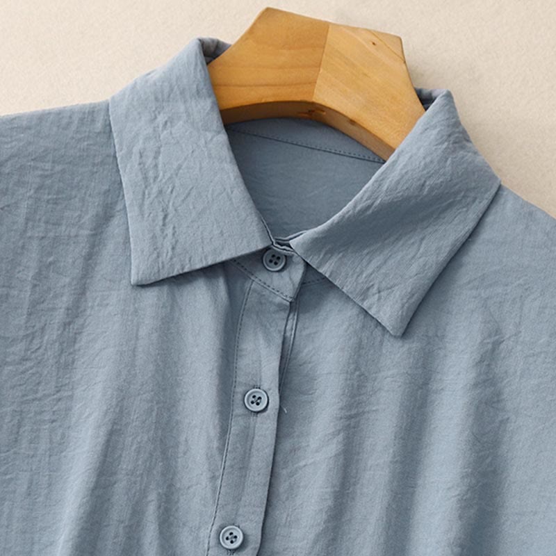 Chemise femme en coton et polyester, manches longues, col montant, motif Buddha Stones , printemps/automne  - image 1