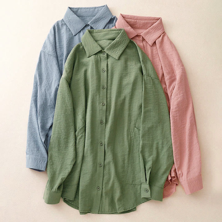 Chemise femme en coton et polyester, manches longues, col montant, motif Buddha Stones , printemps/automne  - image 25