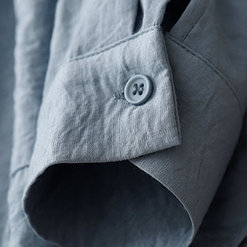 Chemise femme en coton et polyester, manches longues, col montant, motif Buddha Stones , printemps/automne  - image 3