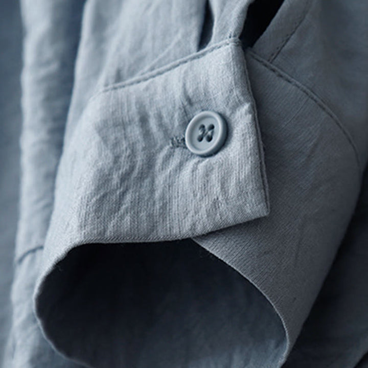 Chemise femme en coton et polyester, manches longues, col montant, motif Buddha Stones , printemps/automne  - image 3