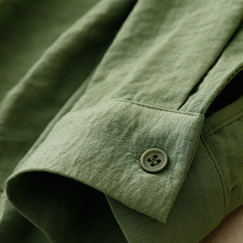 Chemise femme en coton et polyester, manches longues, col montant, motif Buddha Stones , printemps/automne  - image 10