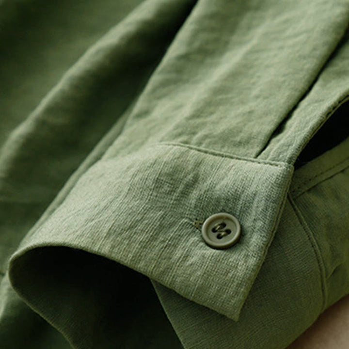 Chemise femme en coton et polyester, manches longues, col montant, motif Buddha Stones , printemps/automne  - image 10