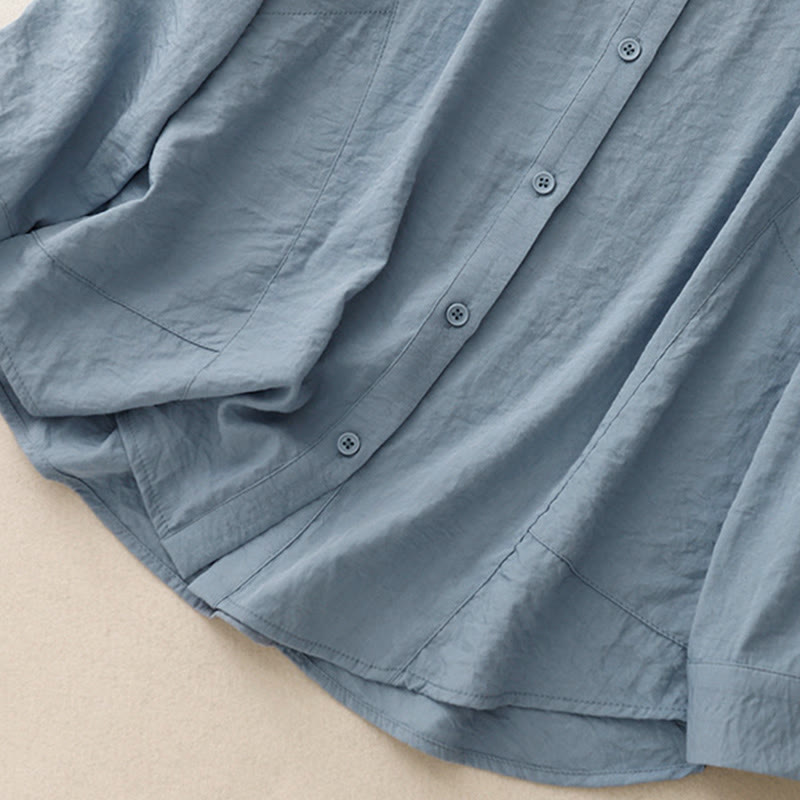 Chemise femme en coton et polyester, manches longues, col montant, motif Buddha Stones , printemps/automne  - image 2