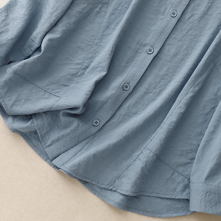 Chemise femme en coton et polyester, manches longues, col montant, motif Buddha Stones , printemps/automne  - image 2