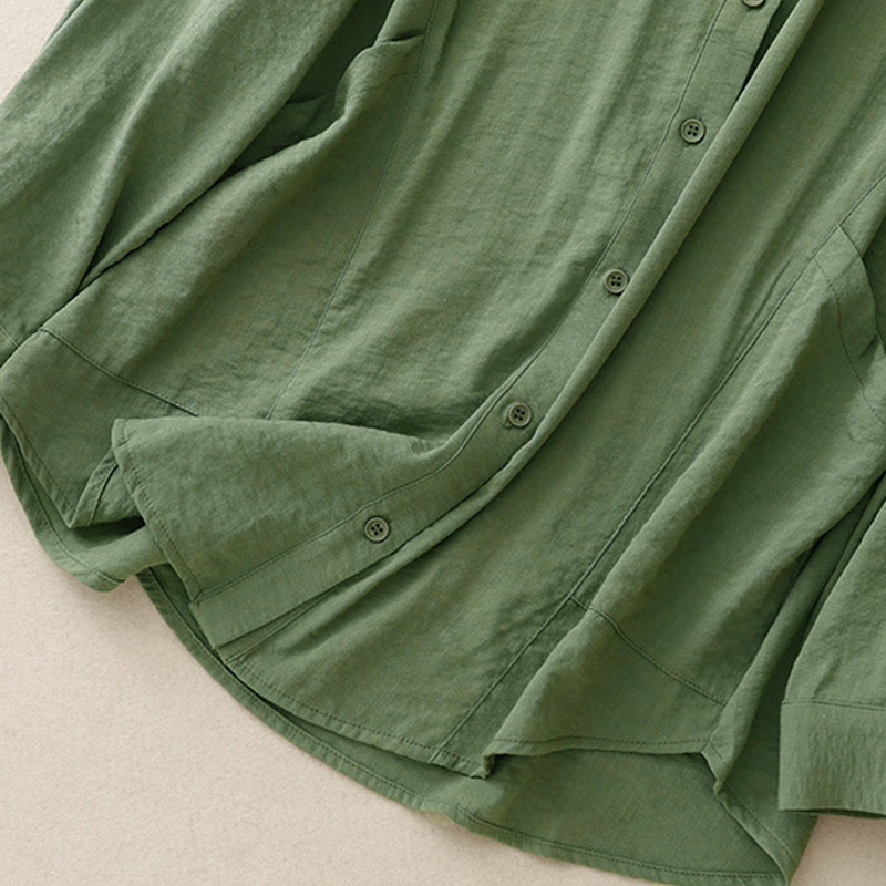 Chemise femme en coton et polyester, manches longues, col montant, motif Buddha Stones , printemps/automne  - image 11