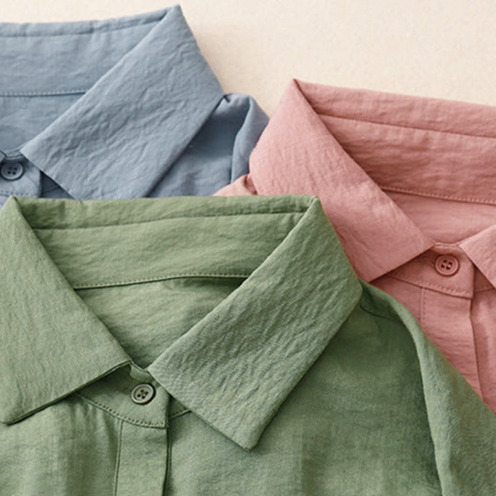 Chemise femme en coton et polyester, manches longues, col montant, motif Buddha Stones , printemps/automne  - image 24