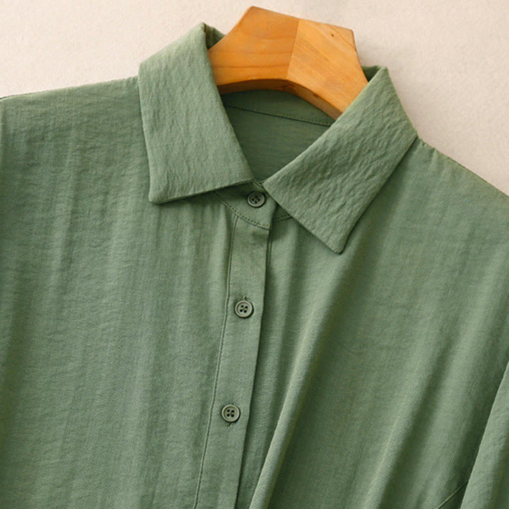 Chemise femme en coton et polyester, manches longues, col montant, motif Buddha Stones , printemps/automne  - image 7