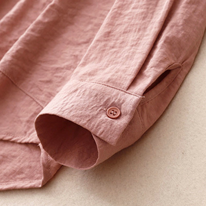 Chemise femme en coton et polyester, manches longues, col montant, motif Buddha Stones , printemps/automne  - image 17