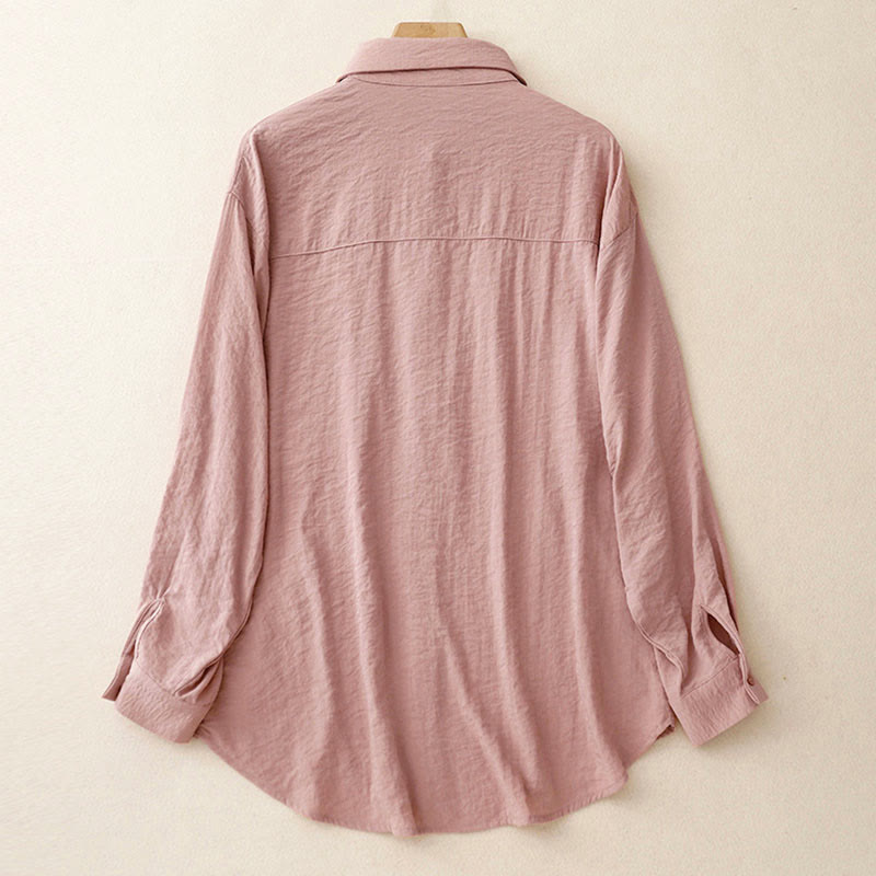 Chemise femme en coton et polyester, manches longues, col montant, motif Buddha Stones , printemps/automne  - image 15